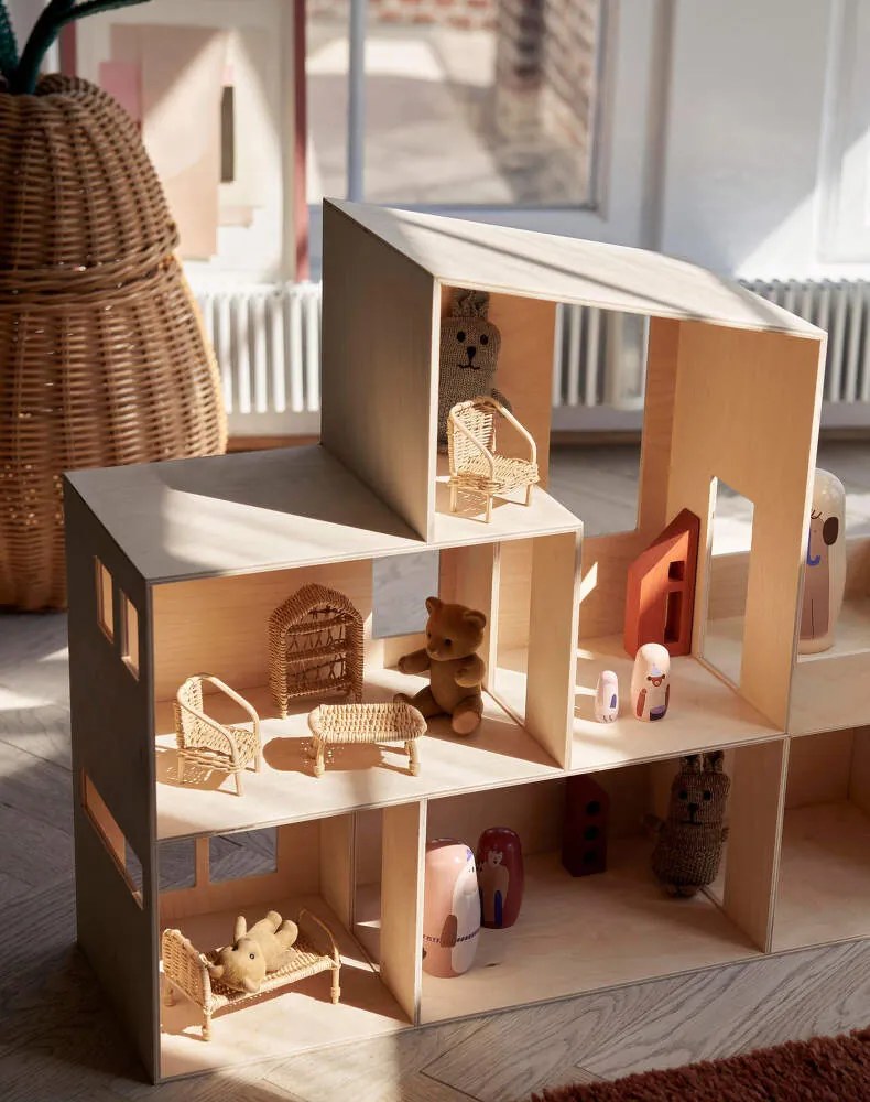 Ferm Living Nábytok pre bábiky Rattan Dollhouse Furniture