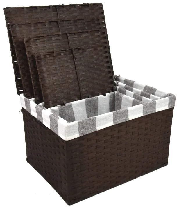 Úložný box s vekom hnedy Rozmery (cm): 43x32, v. 30
