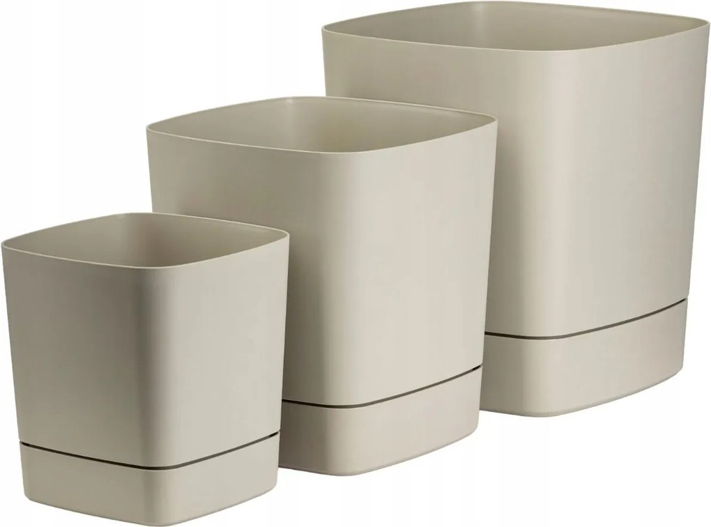 Plastový květináč s podmiskou Cubi 19x19 cm - výber z 6 prevedení