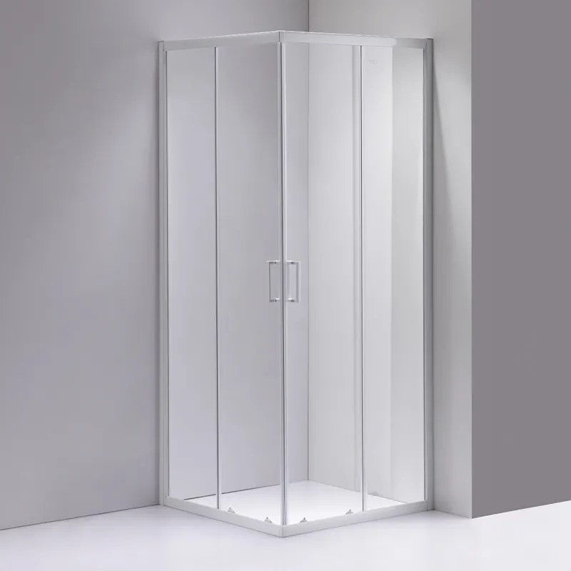 BPS-koupelny Štvorcový sprchový kút HYD-SK93B 90x90 biela/transparent + vanička HYD-SSV-SXL02B biela