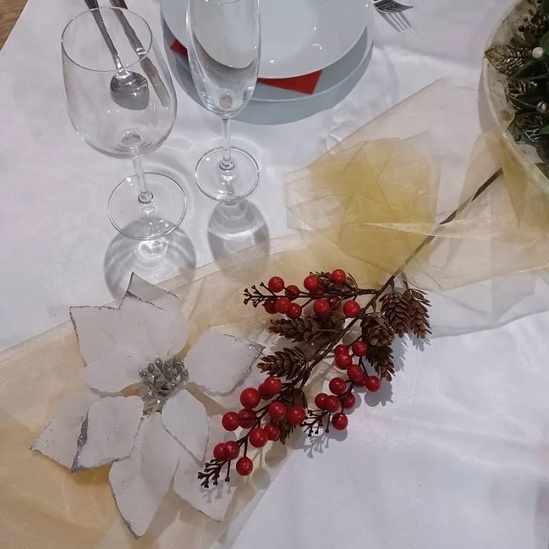 DECOLED Umelý kvet biely, 23 cm