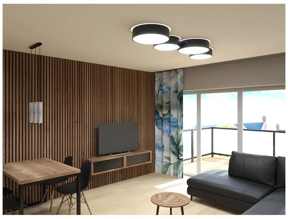 Čierne stropné svietidlo Sollux Atis Ceiling