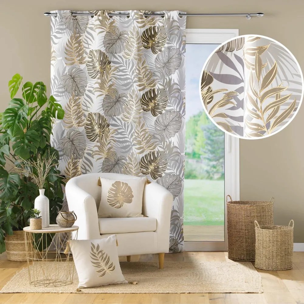 Sivý/v zlatej farbe záves 140x260 cm Mogador – douceur d'intérieur