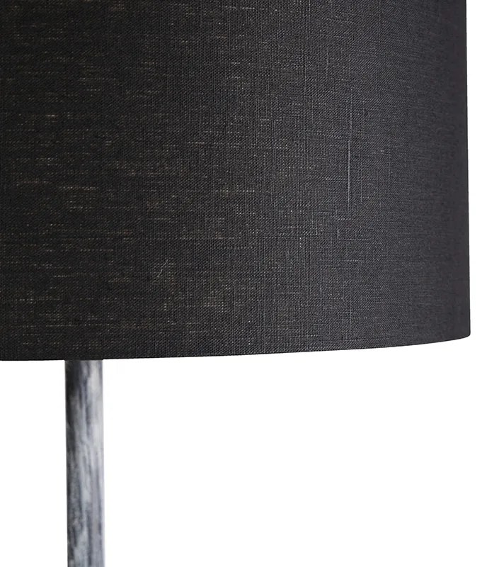 Stojaca lampa sivá s čiernym tienidlom 50 cm - Simplo