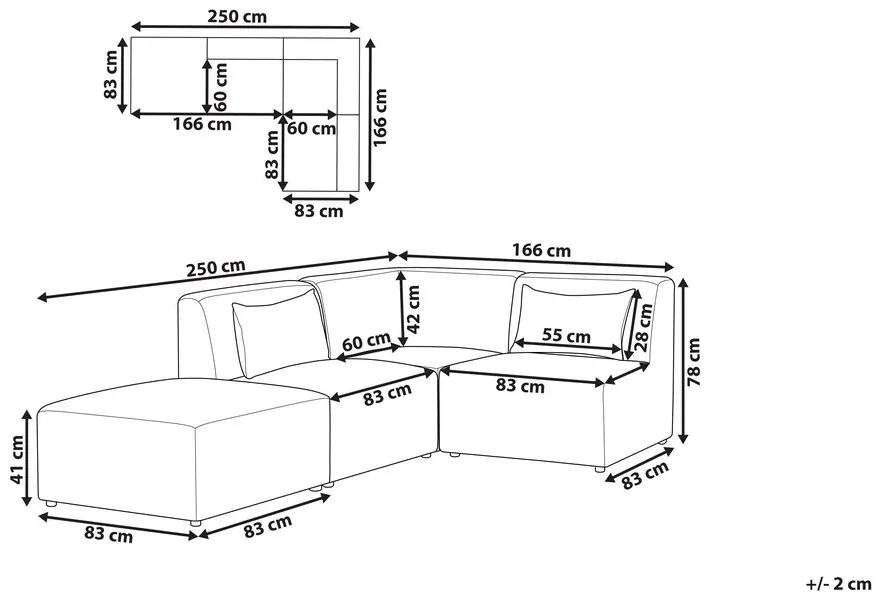 Rohová sedacia súprava s taburetkou Lemia (biela) (L). Vlastná spoľahlivá doprava až k Vám domov. 1080866