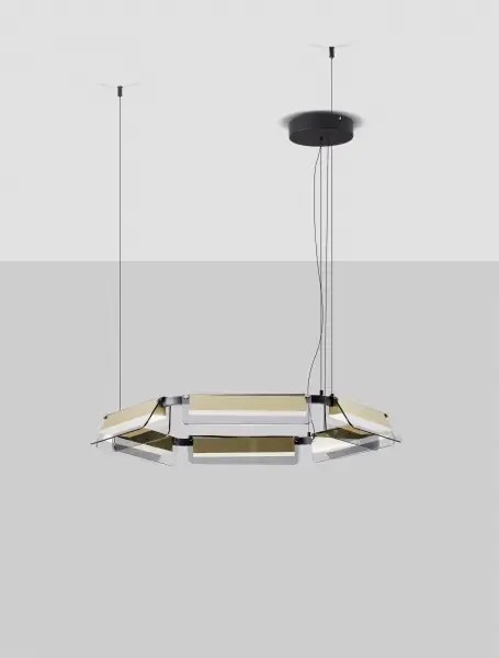 LED stmievateľný čierno-zlatý dizajnový luster Apnea 72