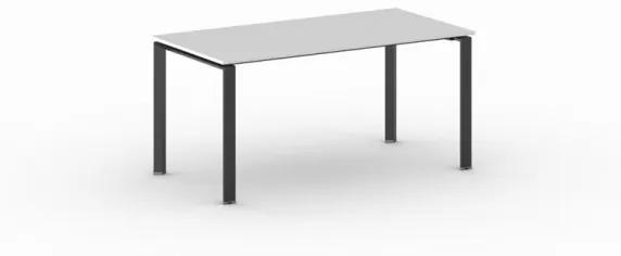 Rokovací stôl INFINITY s čiernou podnožou 1600 x 800 x 750 mm, biela