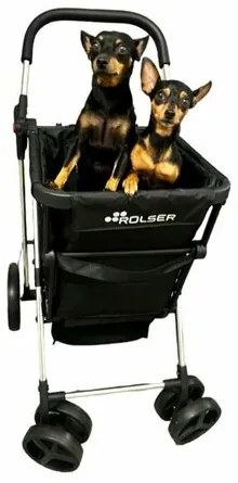 Rolser Skladací nákupný vozík na kolieskach Basket Polar 4Big, čierna