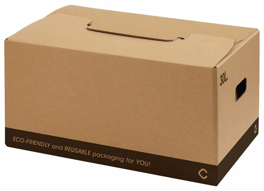 10x Kartónové krabice a kôš 2v1 - 46x34x23cm