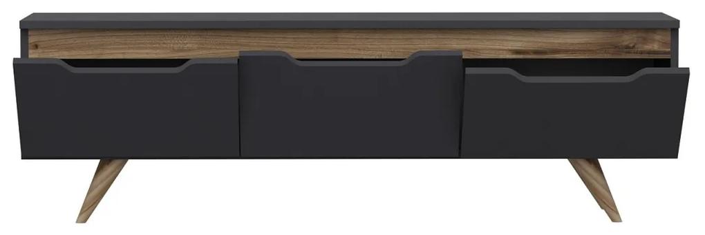 TV stolek PRAG 150 cm antracitový/dub