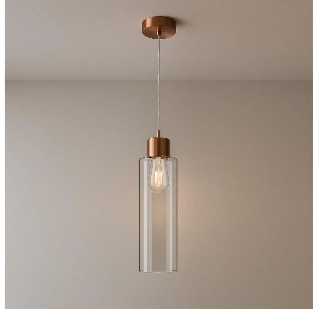 ONLI - Luster na lanku DODO 1xE27/22W/230V medená