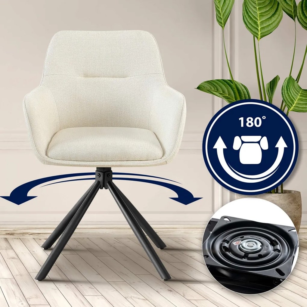 Židle Tipton, látka - krémová