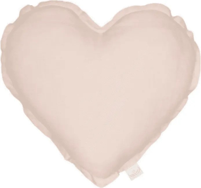 Mini ľanový vankúš srdca púdrovo ružová 28 cm