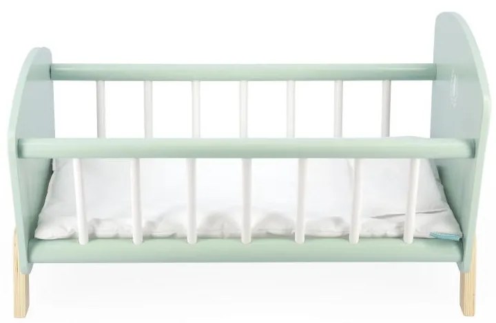 Drevená postieľka pre bábiku s perinkou a vankúšikom - Zen