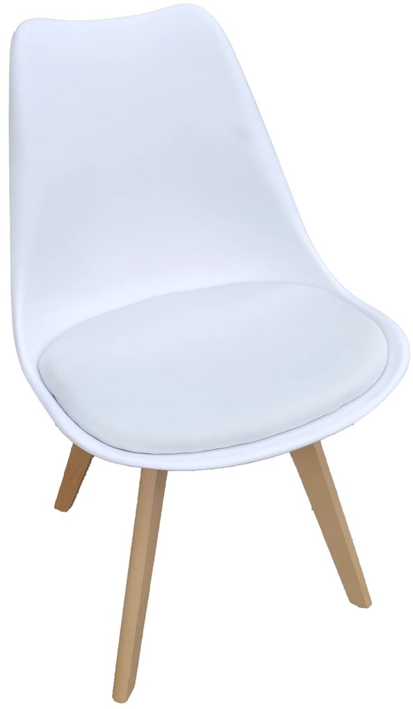 Bestent Jedálenské stoličky 4ks biele škandinávsky štýl Basic