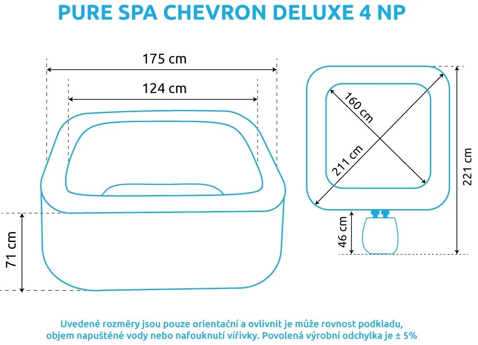Intex | Vírivý bazén Pure Spa Chevron Deluxe 4 NP | 11400291