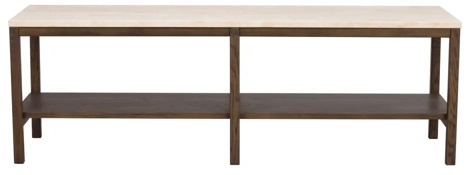 Hnedo-béžový konzolový stolík s doskou z kameňa 140x40 cm Orwel - Rowico