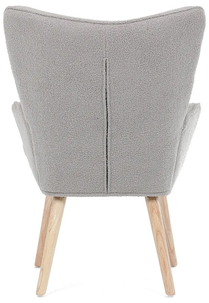 Kreslo s ušami Bouclé GREY2, sivá