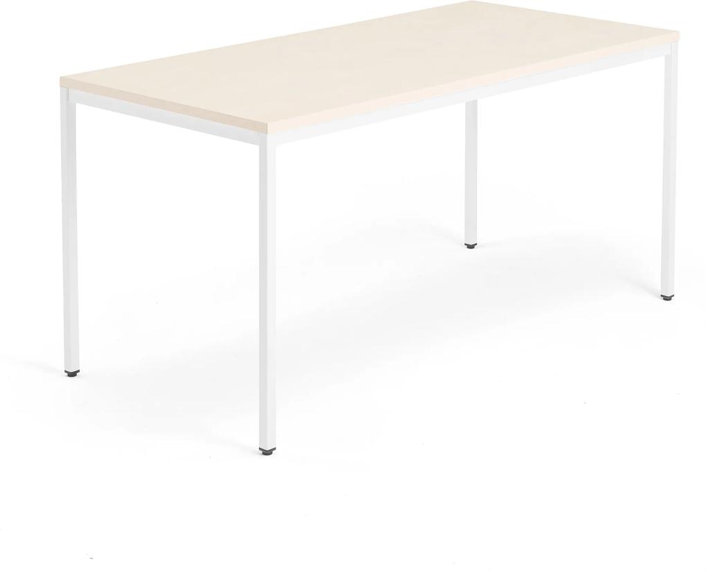 Stôl Modulus 1600x800mm, biela konštrukcia, breza