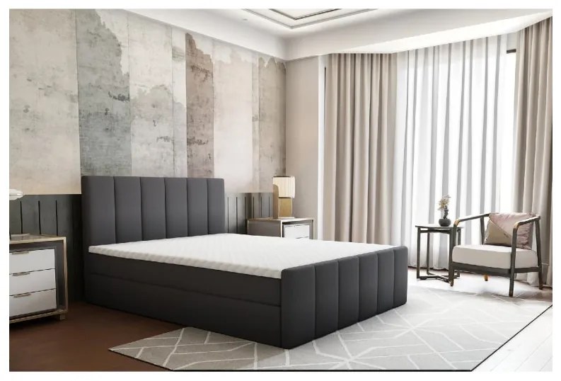 Kondela Boxspringová posteľ, 160x200, sivá, STAR