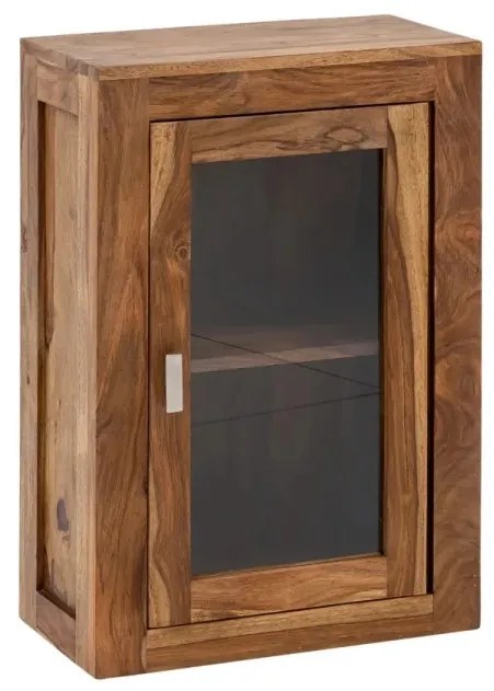 furniture-nabytek.cz - Masivní nástěnná skříňka do koupelny Lagos z palisandru, lakovaná, hnědá – 46×25×70 cm