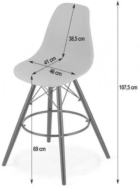 Set troch jedálenských stoličiek LAMAL - čierne (čierne nohy) 3ks