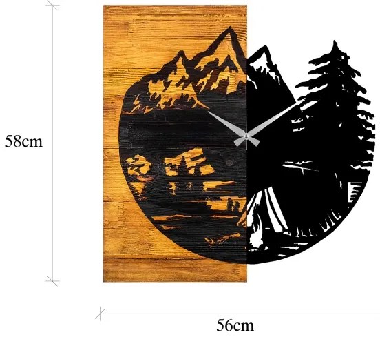 Nástenné hodiny 56x58 cm 1xAA drevo/kov