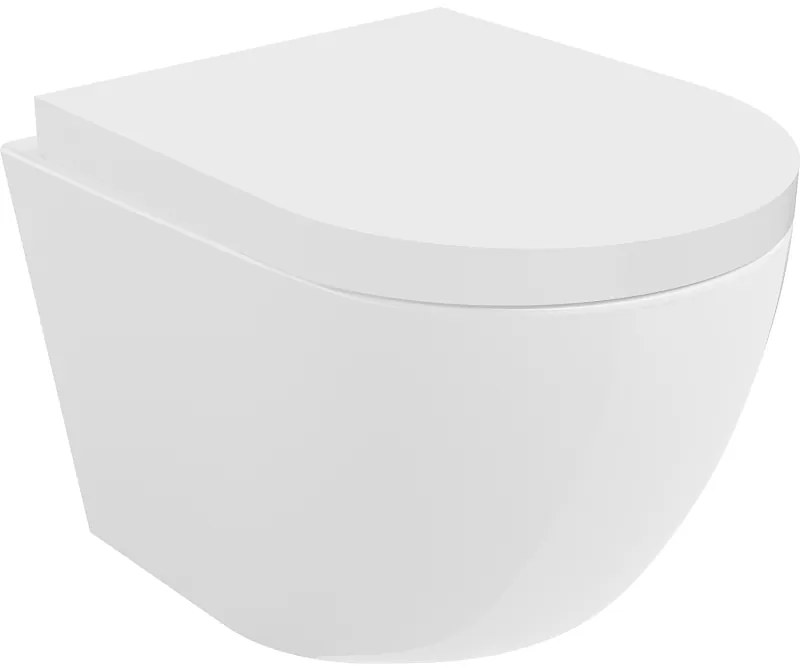 Mexen Lena Rimless závesné WC so sedátkom s pomalým zatváraním, biela - 30220200