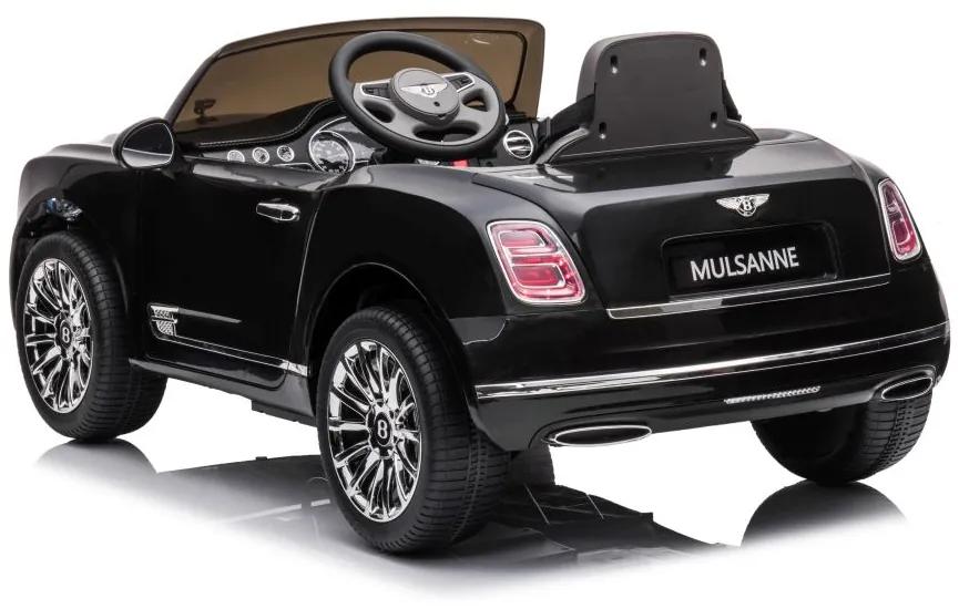 LEAN CARS Elektrická autíčko  Bentley Mulsanne - čierne - lakované  - 2x45W- BATÉRIA - 12V7Ah - 2024