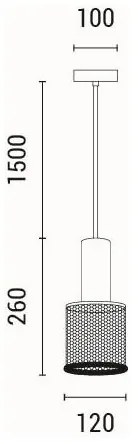 Luster na lanku 1xE27/40W/230V čierna