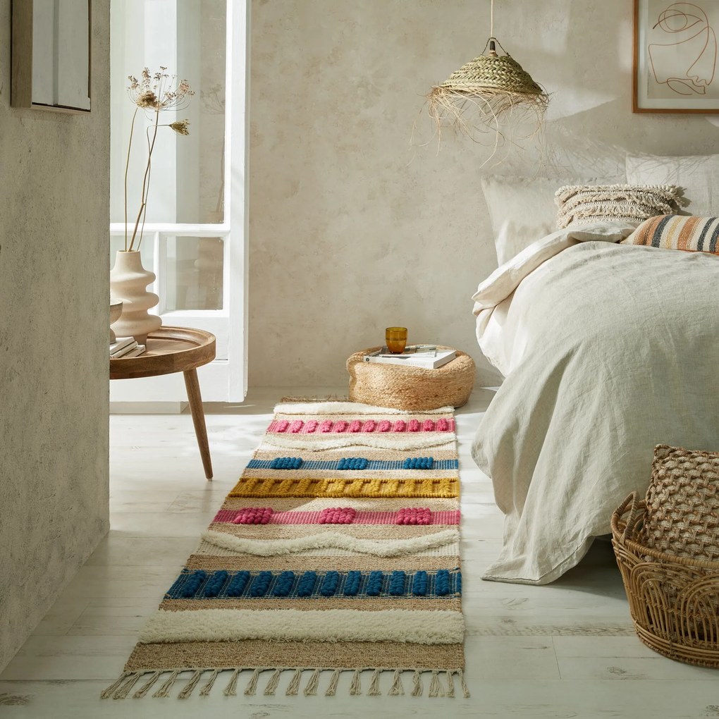 Flair Rugs, Behúň Jubilant Medina Jute Natural/Multi, 60x230, viacfarebná, obývacia izba