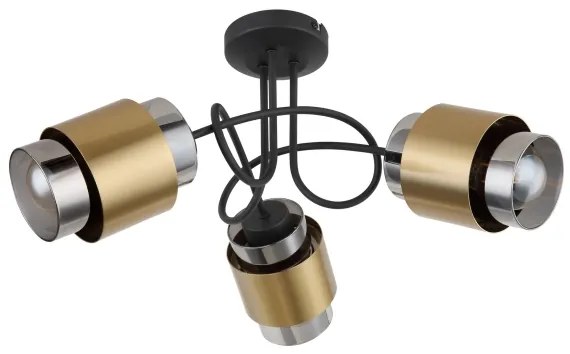 Globo 15560-3D - Prisadený luster MILLEY 3xE27/40W/230V čierna/mosadz