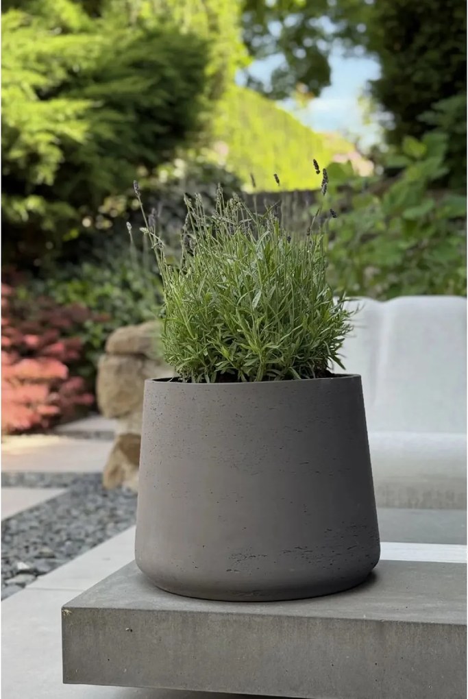 Kvetináč TROPICO, sklolaminát, výška 29 cm, antracit