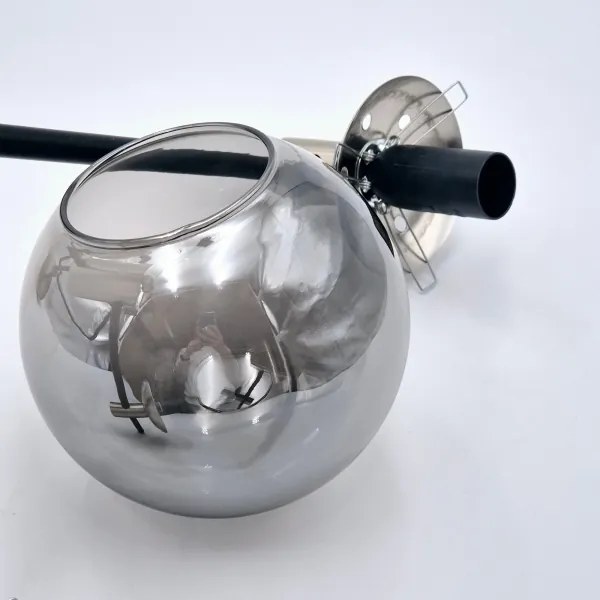 Luster na tyči LILOU 4xE14/5W/230V matný chróm/dymová