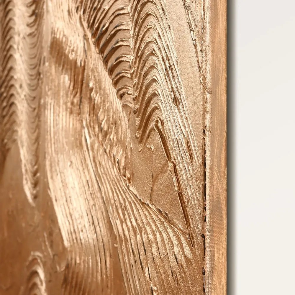 Ručne maľovaný obraz 88x118 cm Metallic Brown – Malerifabrikken