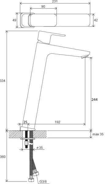 Ravak X070130 - Umývadlová batéria FREE 33,4 cm lesklý chróm
