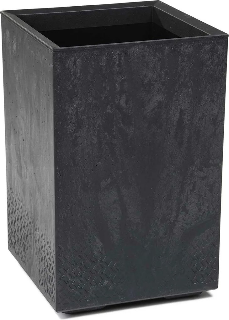 PLASTOVÝ KVETINÁČ NA KOLIESKACH BETONIQUE 60X40X40 CM IMITÁCIA BETÓNU ČIERNA