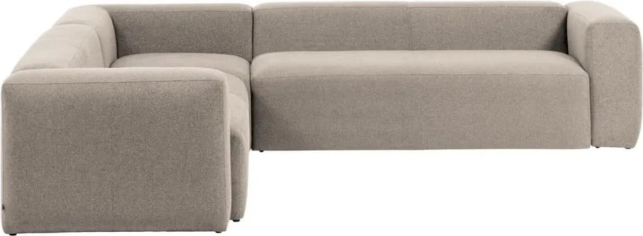 Béžová ženilková rohová pohovka Blok – Kave Home