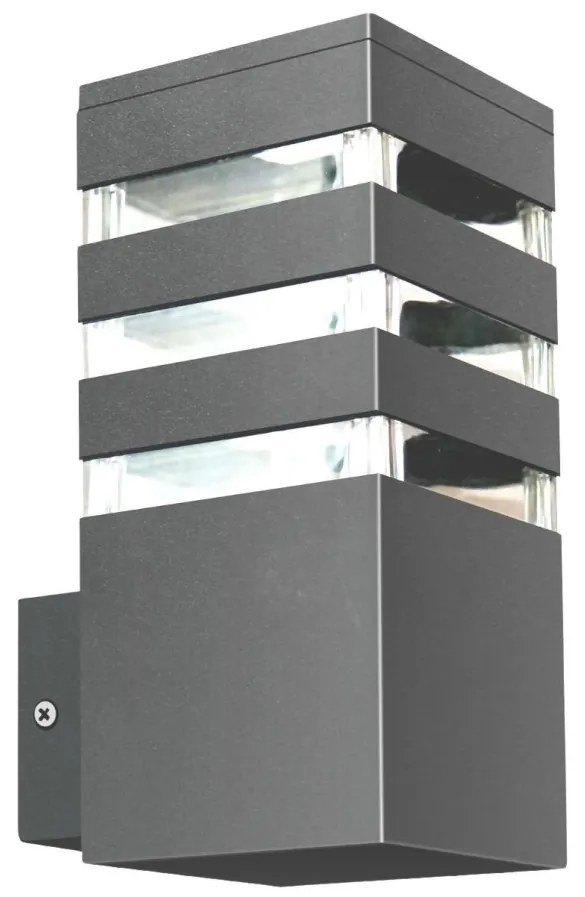 LED RGBW stmievateľné vonkajšie nástenné svietidlo TEKSAS 1xE27/12W/230V IP44 antracit