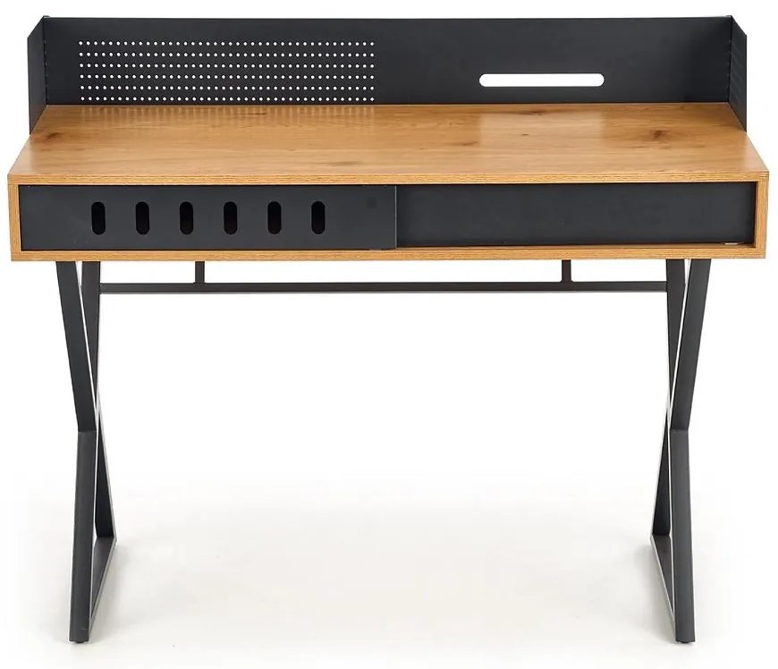 Písací Stôl B-43 Dub Zlatá/Čierna