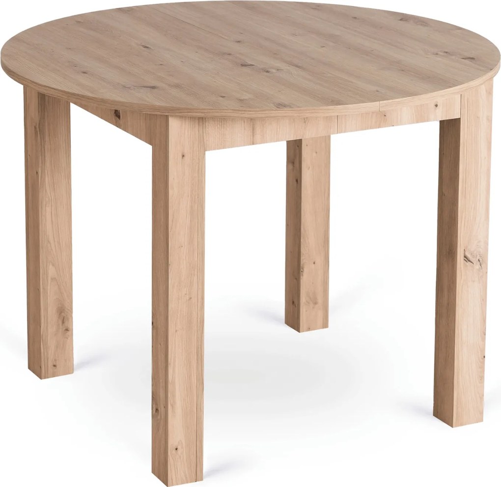 Vintino Jedálenský okrúhly stôl AMFORA dub artisan svetlý 102–142 cm