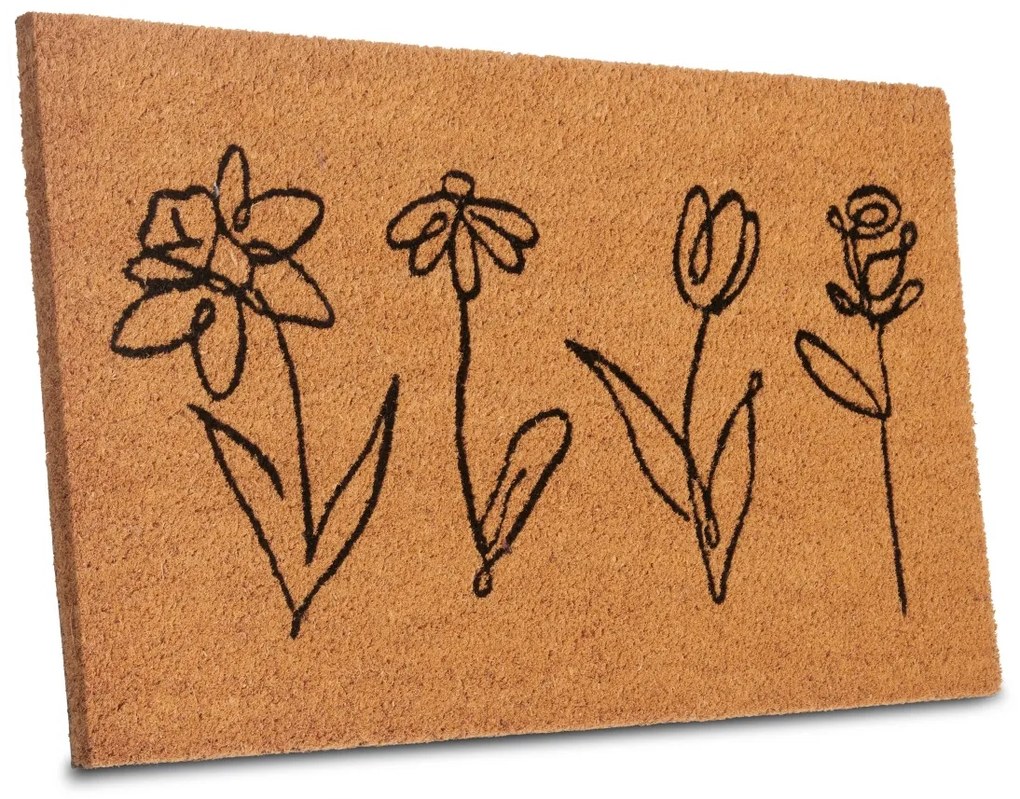 Rohožka Kvety 106202 - na von aj na doma, 40x70, hnedá, chodba / predsieň, Hanse Home