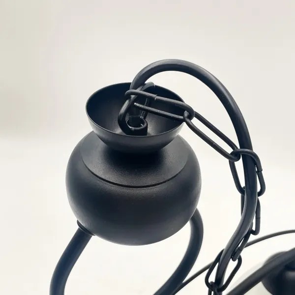 Luster na reťazi RETRO 2xE27/60W/230V matná čierna