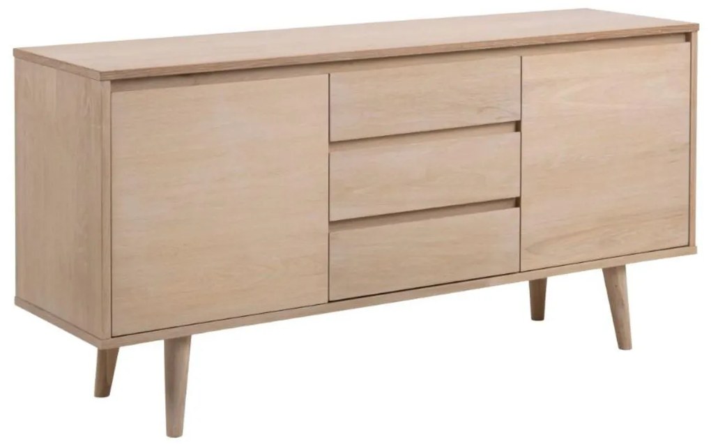 Drevená komoda do obývačky Nagano (15494), bielený dub