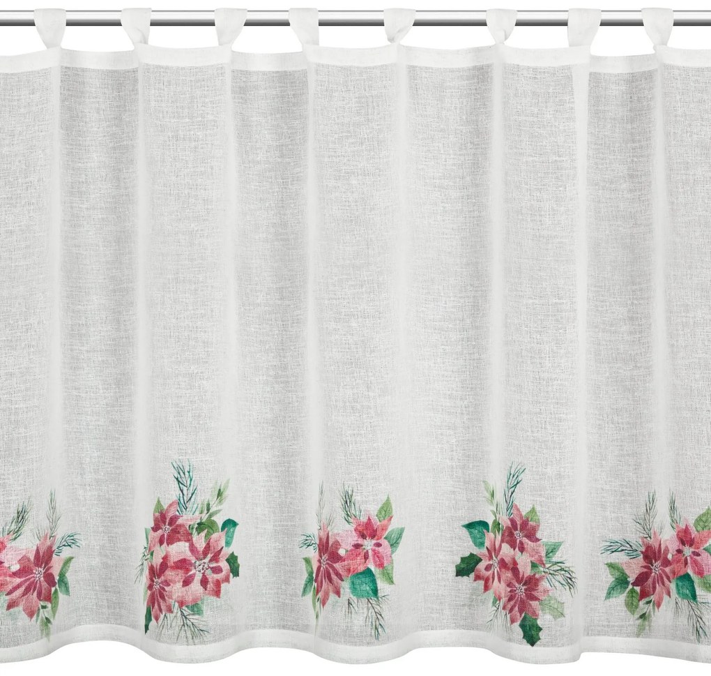 KRÁTKA VIANOČNÁ ZÁCLONA NA PÚTKACH XMAS3 90X150 CM VZOROVANÁ