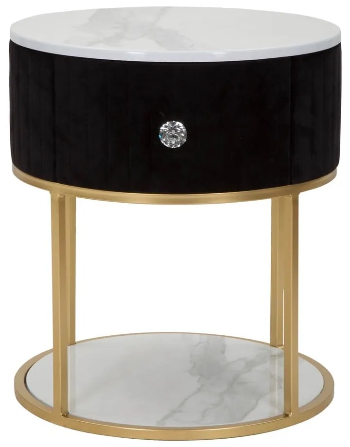 Nočný stolík v čierno-zlatej farbe Montpellier – Mauro Ferretti