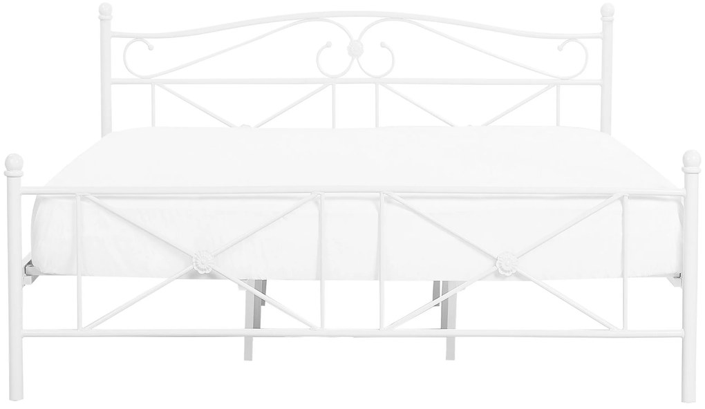 Biela kovová posteľ 140 x 200 cm  RODEZ Beliani