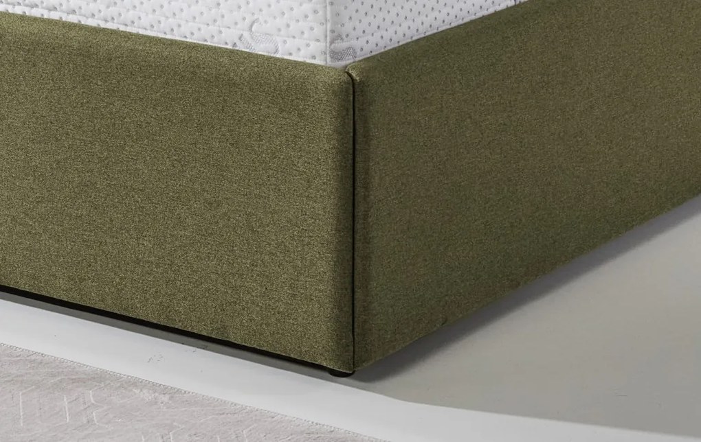 Posteľ Domango 140x200 cm, olivovo zelená látka