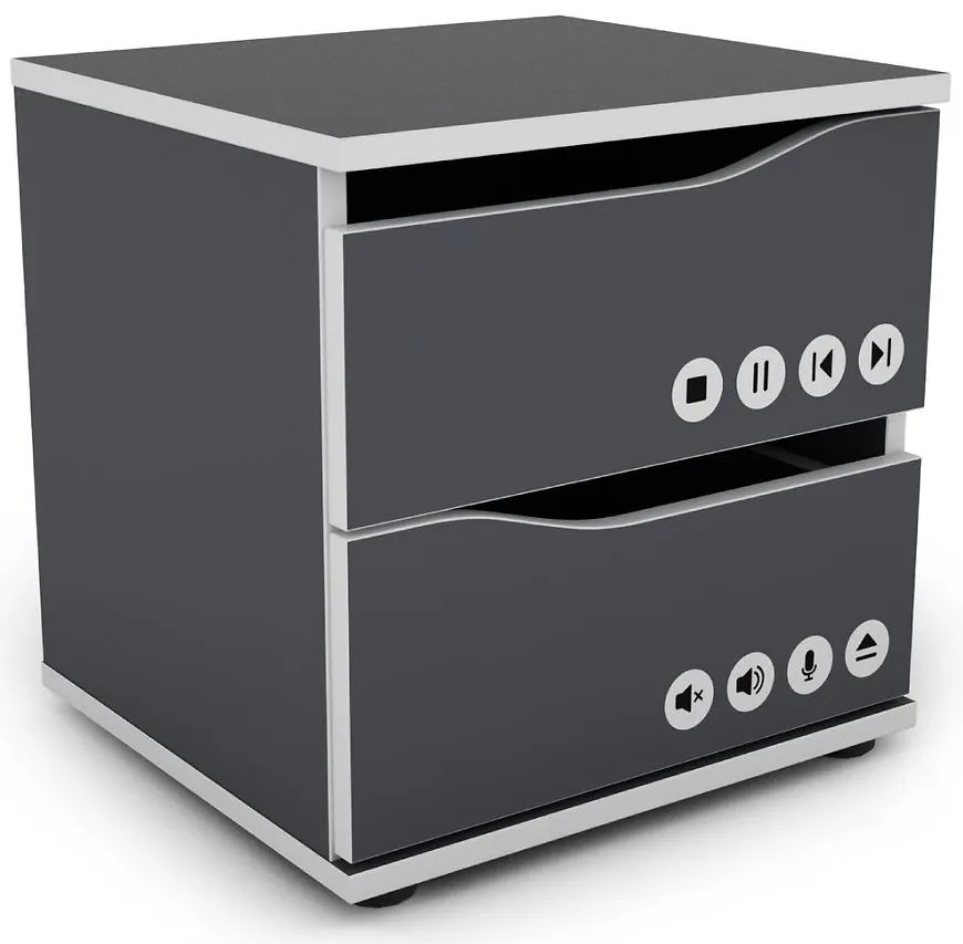 Nočný Stolík Matrix 40 2S grafit/biela