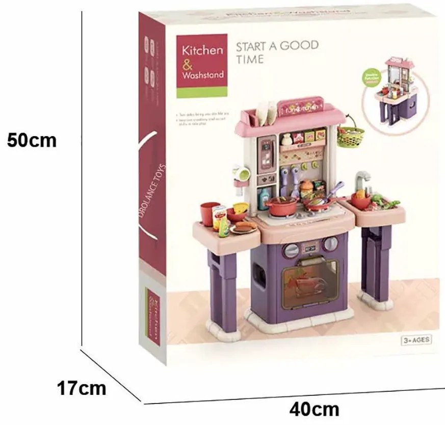 Detská kuchynka a kúpeľňa 2 v 1, 43 dielov
